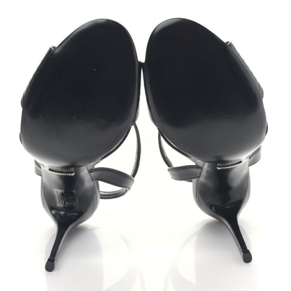 Gucci Malaga Kid Webby Crossover High Heel Sandals 39 Black 5 of 8