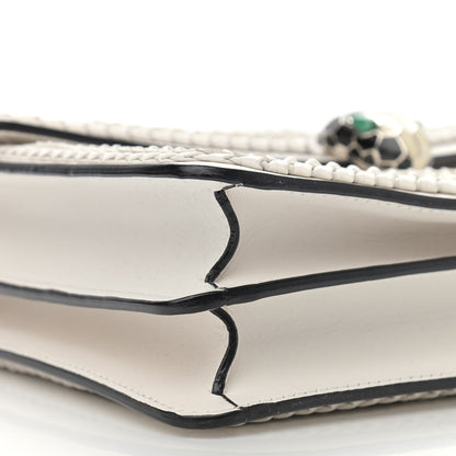 Bulgari Calfskin Serpenti Forever Shoulder Bag White 8 of 9