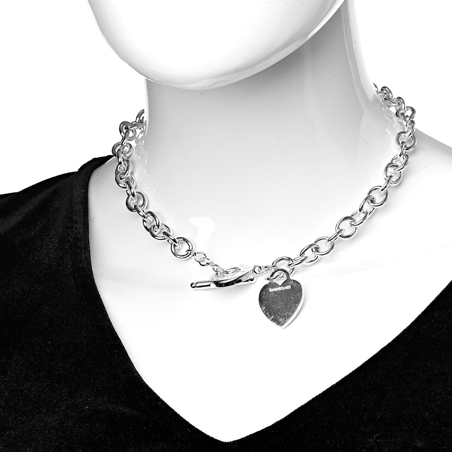 Tiffany Sterling Silver Heart Tag Toggle Necklace 2 of 5