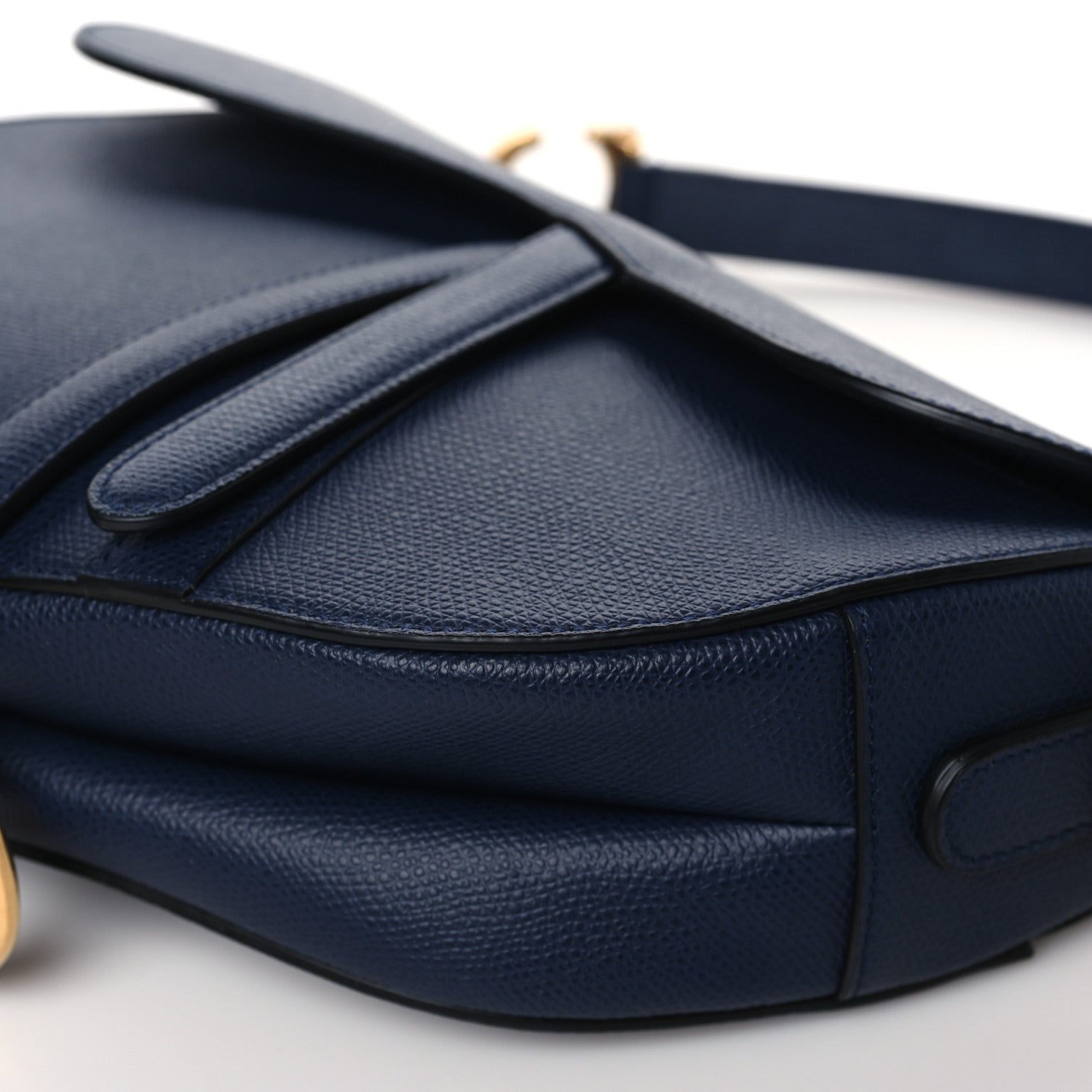 Christian Dior CHRISTIAN DIOR Grained Calfskin Saddle Bag Indigo Blue 10 of 10