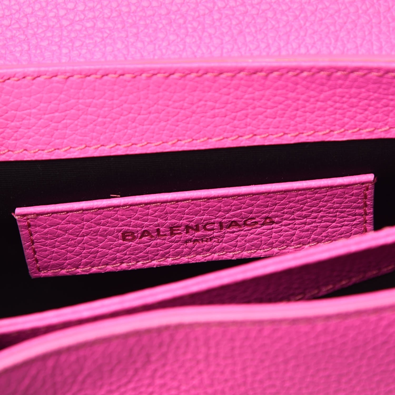 Balenciaga Grained Calfskin Le Dix Nano Soft Cartable Rose Fluo 6 of 7