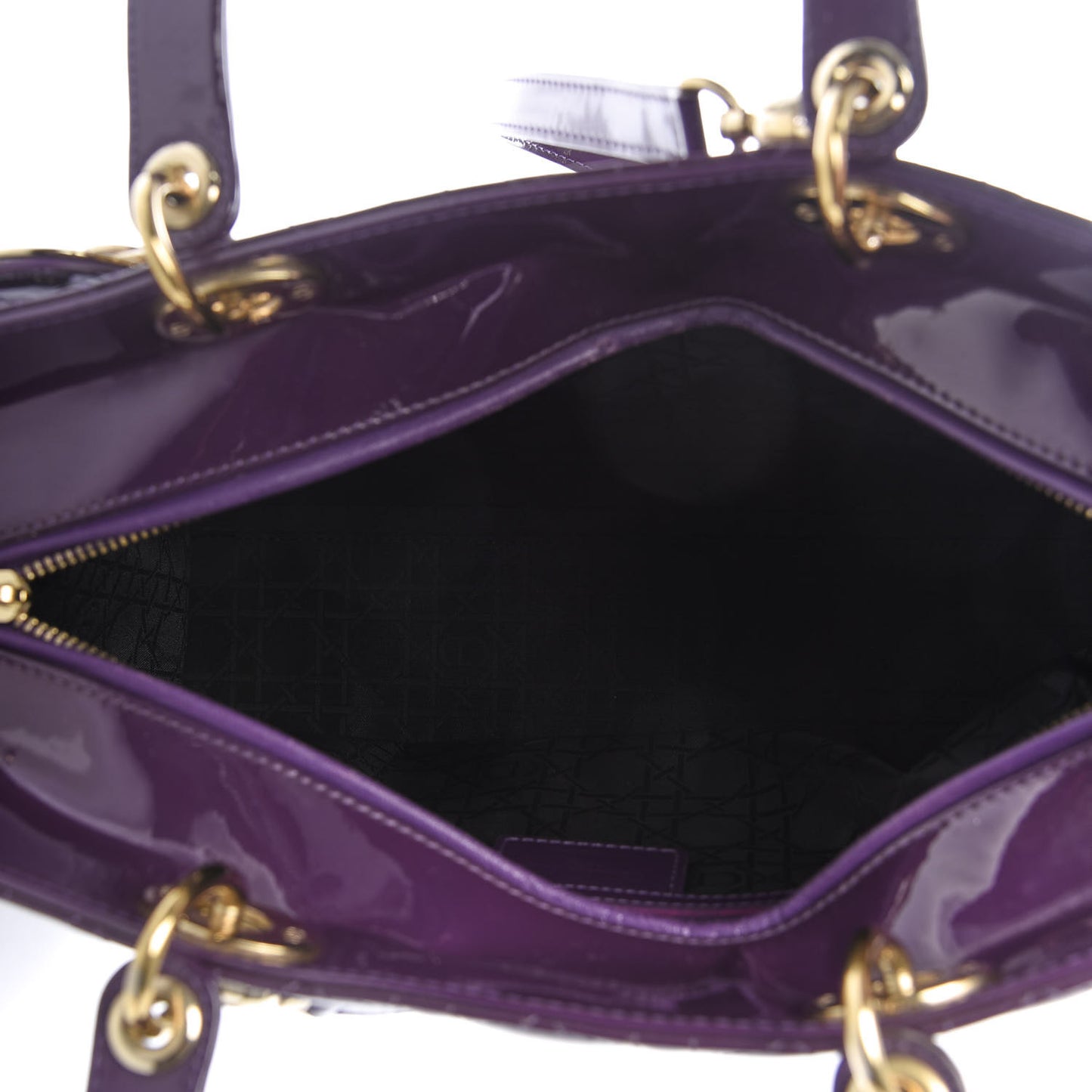 Patent Cannage Large Lady Dior Violet Purple