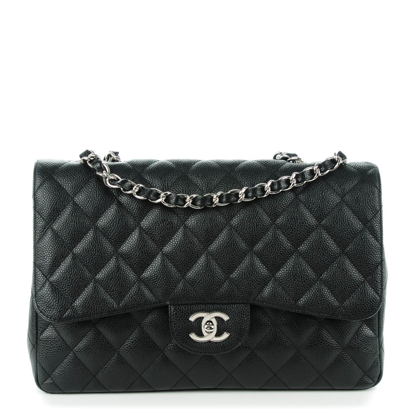 Caviar Quilted Jumbo Single Flap Black