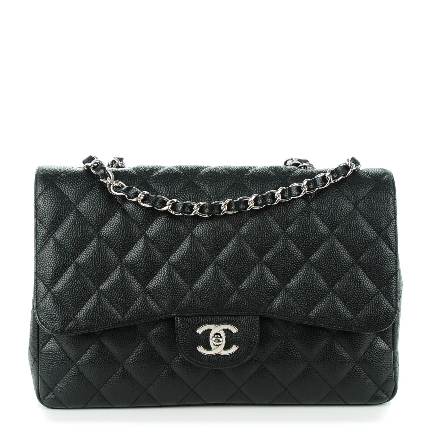 Chanel Caviar Quilted Jumbo Single Flap Black 1 of 8