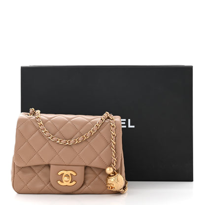 Chanel Lambskin Quilted Mini Pearl Crush Flap Dark Beige 11 of 11
