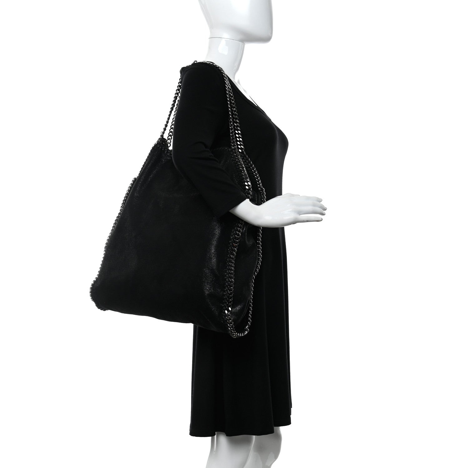 Stella McCartney Shaggy Deer Big Falabella Tote Black 2 of 9