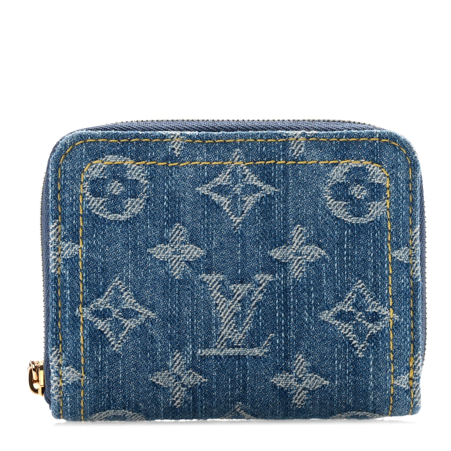 Louis Vuitton Denim Monogram Zippy Coin Purse Blue 1 of 6
