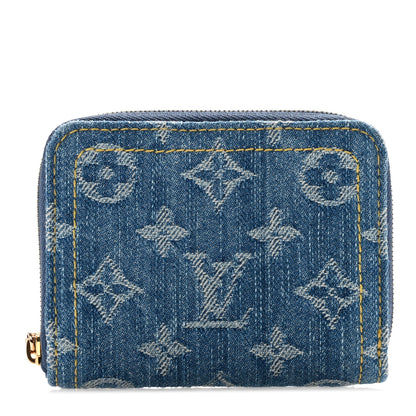 Louis Vuitton Denim Monogram Zippy Coin Purse Blue 1 of 6