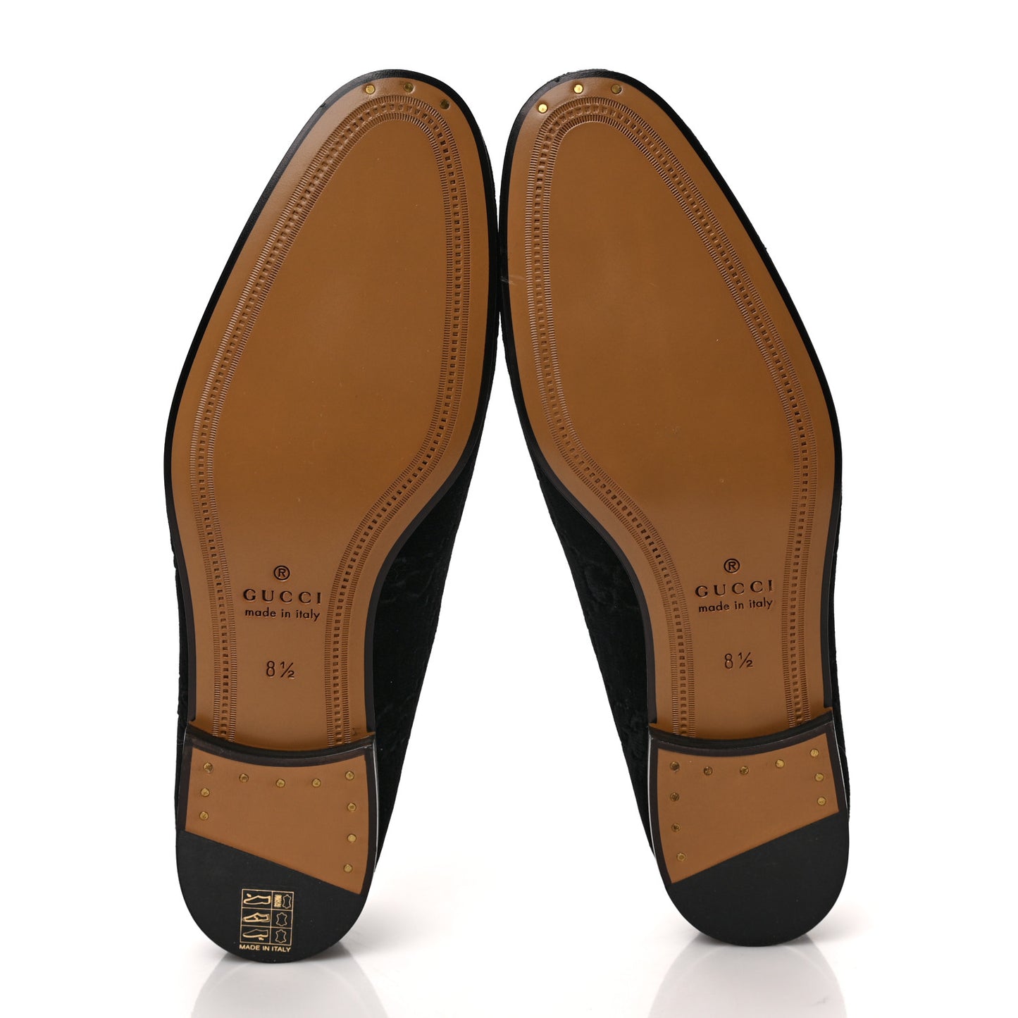 Velvet GG Monogram Horsebit Mens Jordaan Loafers 8.5 Black
