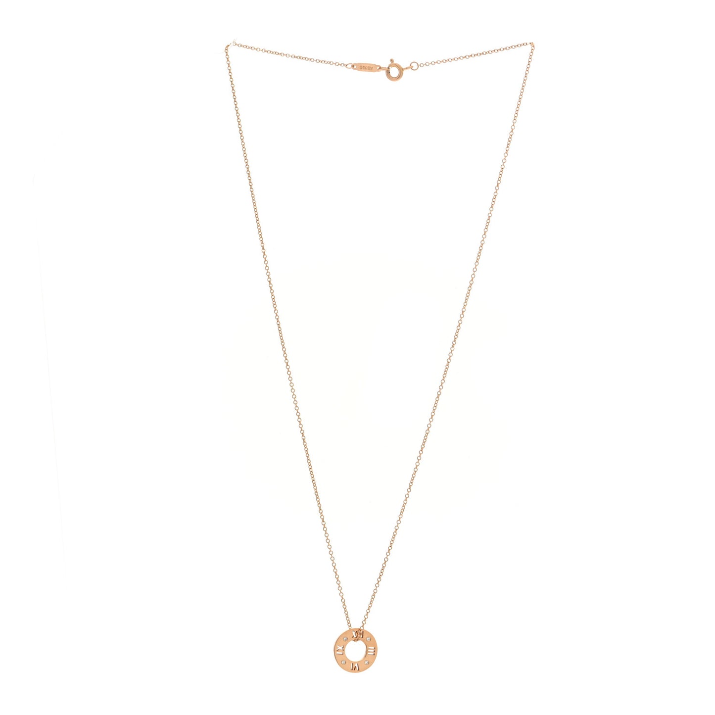 18K Rose Gold Diamond Atlas Pierced Pendant Necklace