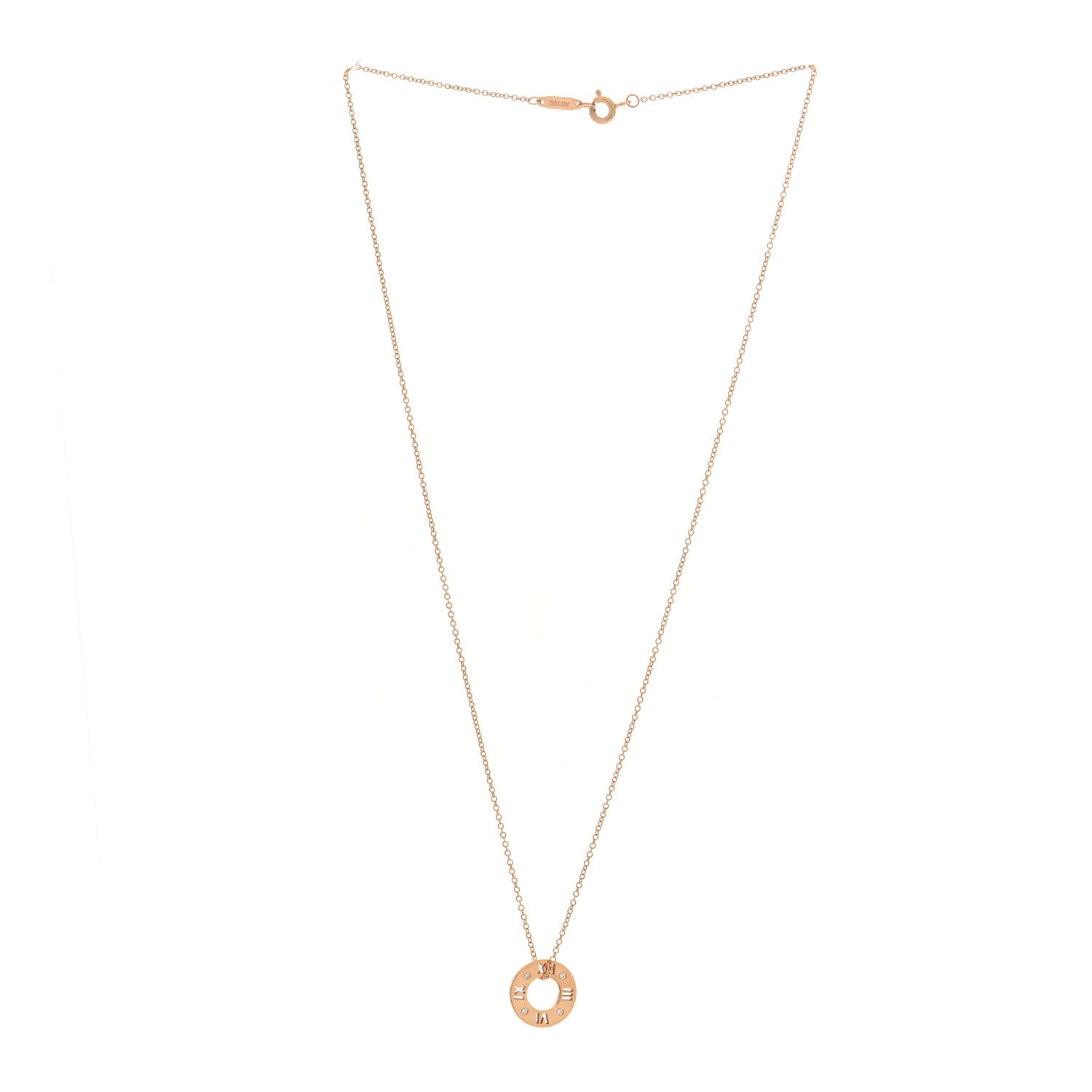 Tiffany 18K Rose Gold Diamond Atlas Pierced Pendant Necklace 3 of 5