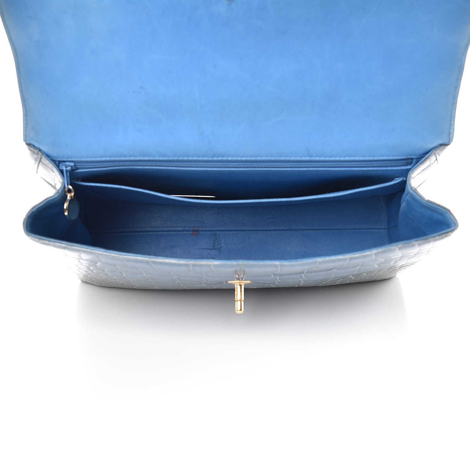 Chanel Alligator Jumbo Kelly Flap Blue 6 of 19