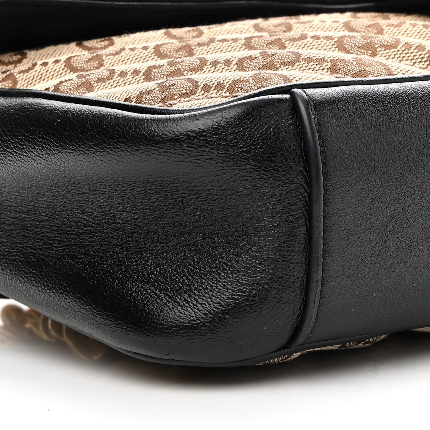 Monogram Matelasse Diagonal Small GG Marmont Shoulder Bag Beige Black