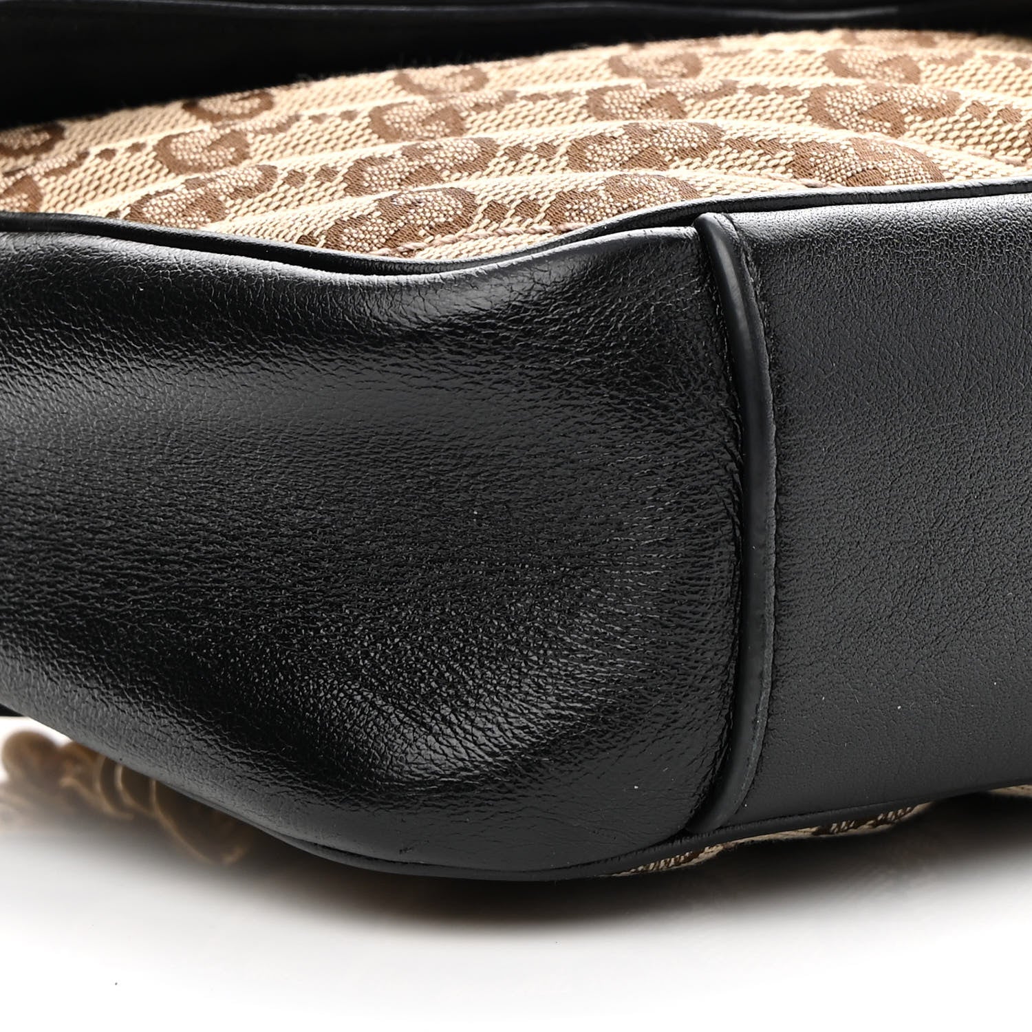 Gucci Monogram Matelasse Diagonal Small GG Marmont Shoulder Bag Beige Black 8 of 9