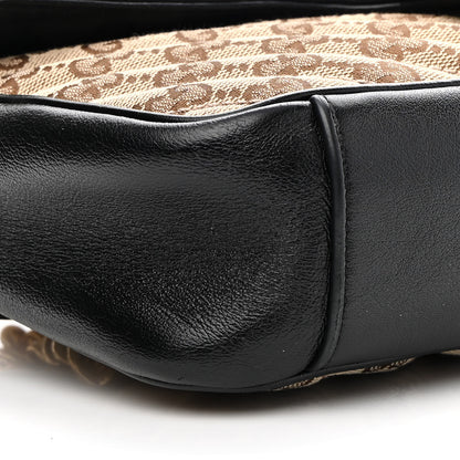 Gucci Monogram Matelasse Diagonal Small GG Marmont Shoulder Bag Beige Black 8 of 9