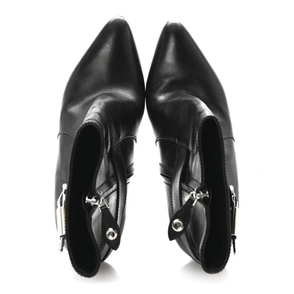 Louis Vuitton Calfskin Belted Lock Ankle Boots 37 Black 2 of 8
