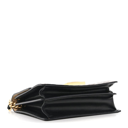 Fendi Vitello Liberty Bi-Color FF 1974 Embossed Small Kan U Shoulder Bag Maya Black 4 of 14
