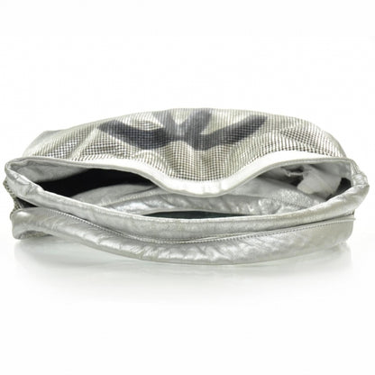 Chanel Metallic Perforated Lambskin Hollywood Hobo Silver 6 of 12