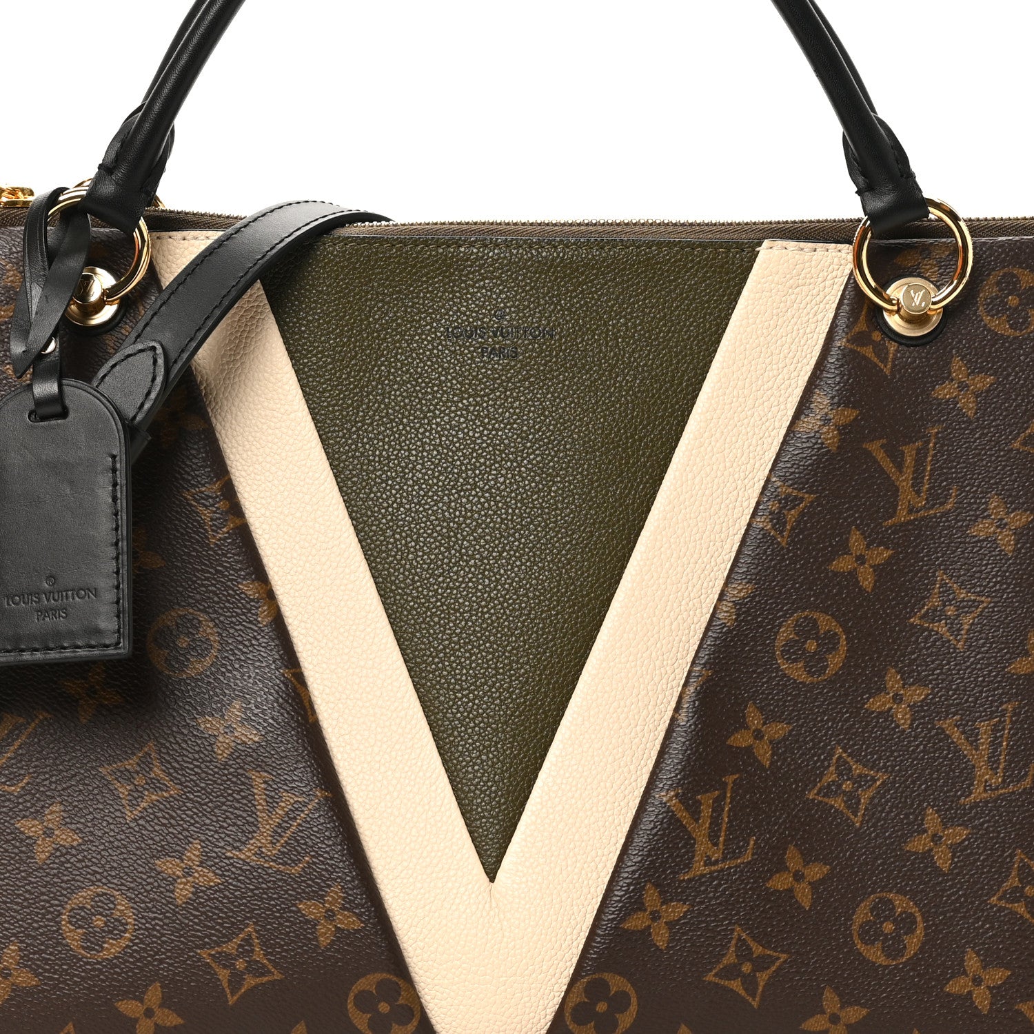 Louis Vuitton Monogram V Tote MM Khaki Cream 7 of 10