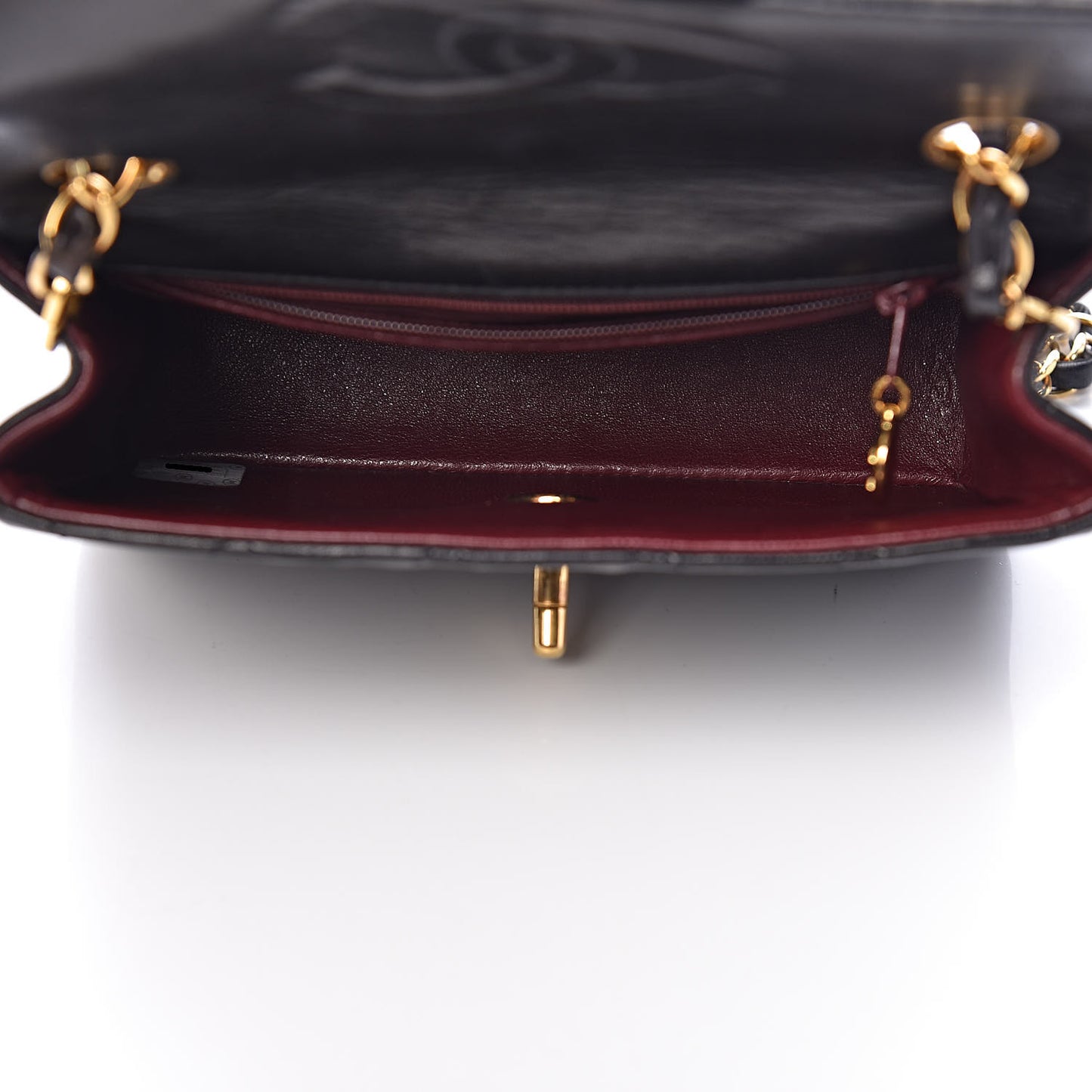Lambskin Quilted Mini Square Flap Bag Black