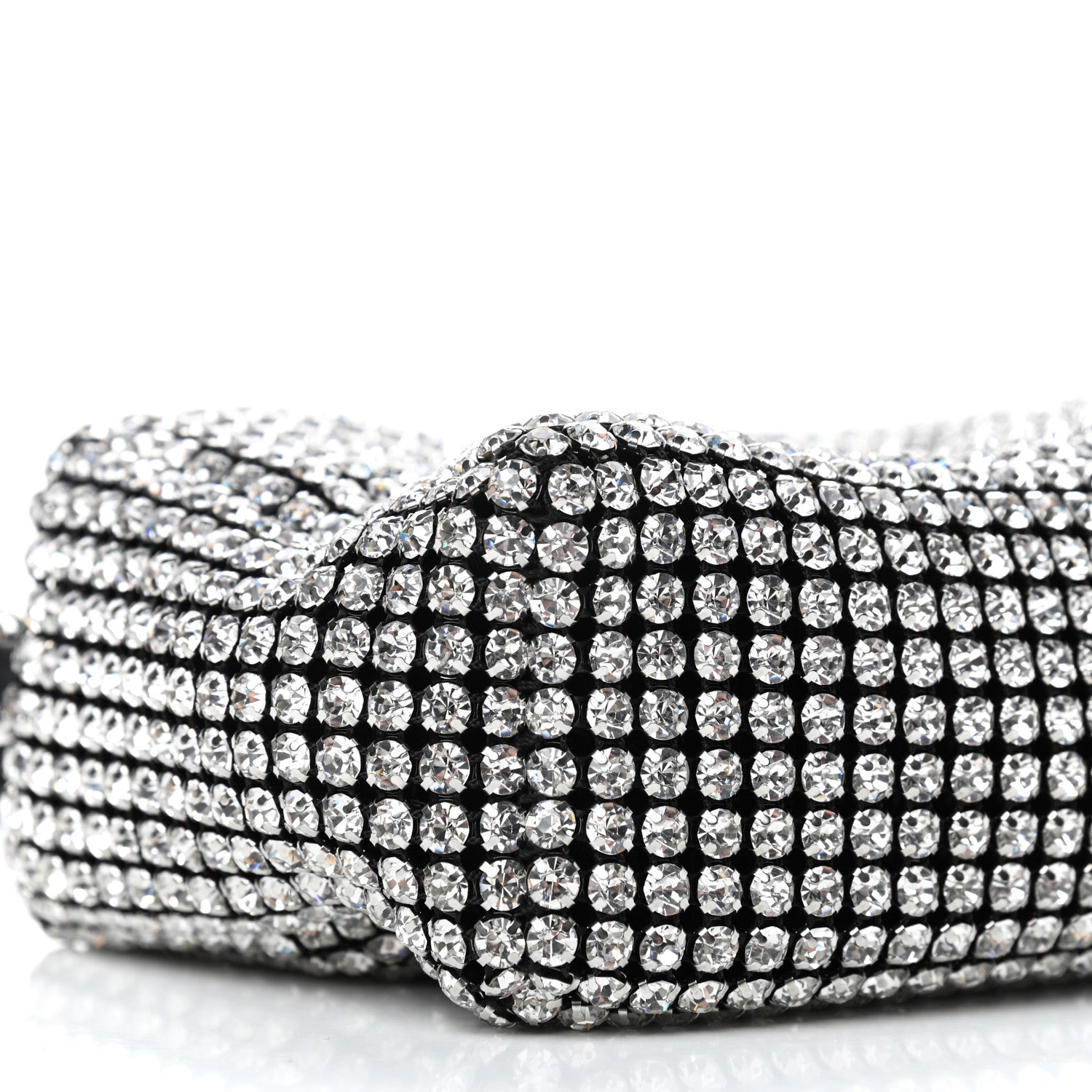 Alexander Wang Mesh Crystal Rhinestone Mini Heiress Pouch Black Silver 6 of 8