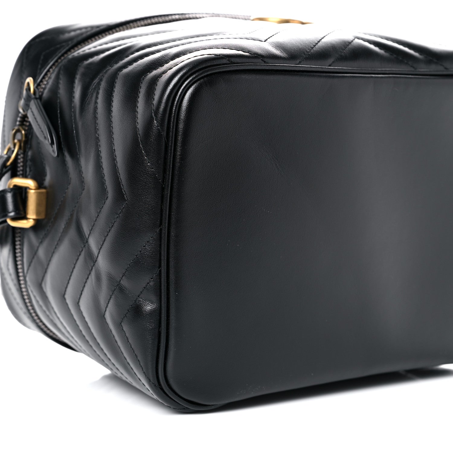Gucci Calfskin Matelasse Large GG Marmont Vanity Cosmetic Case Black 8 of 10