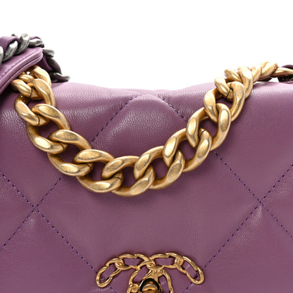 Chanel Goatskin Quilted Medium Chanel 19 Flap Violet Purple 8 of 11