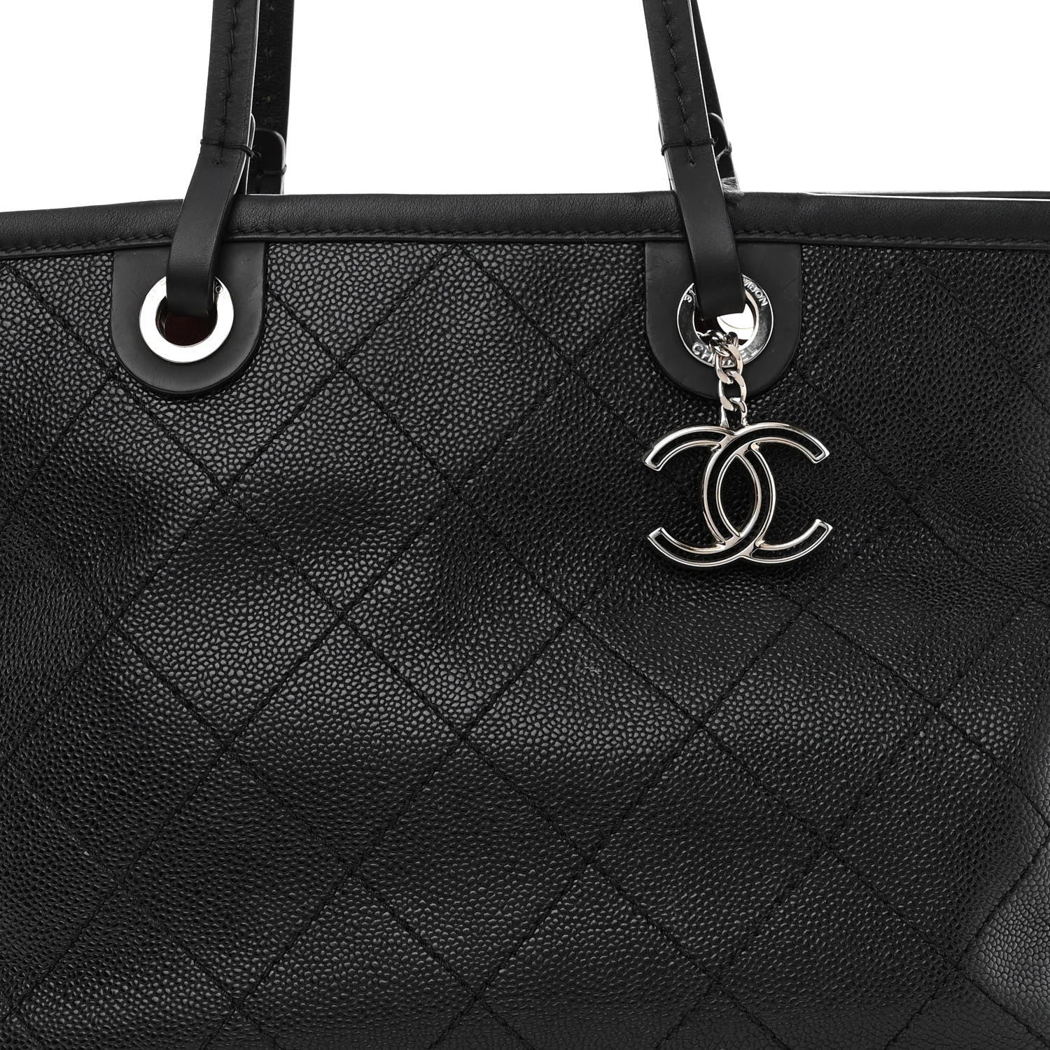 Chanel Grained Calfskin Shopping Fever Tote Black 7 of 12