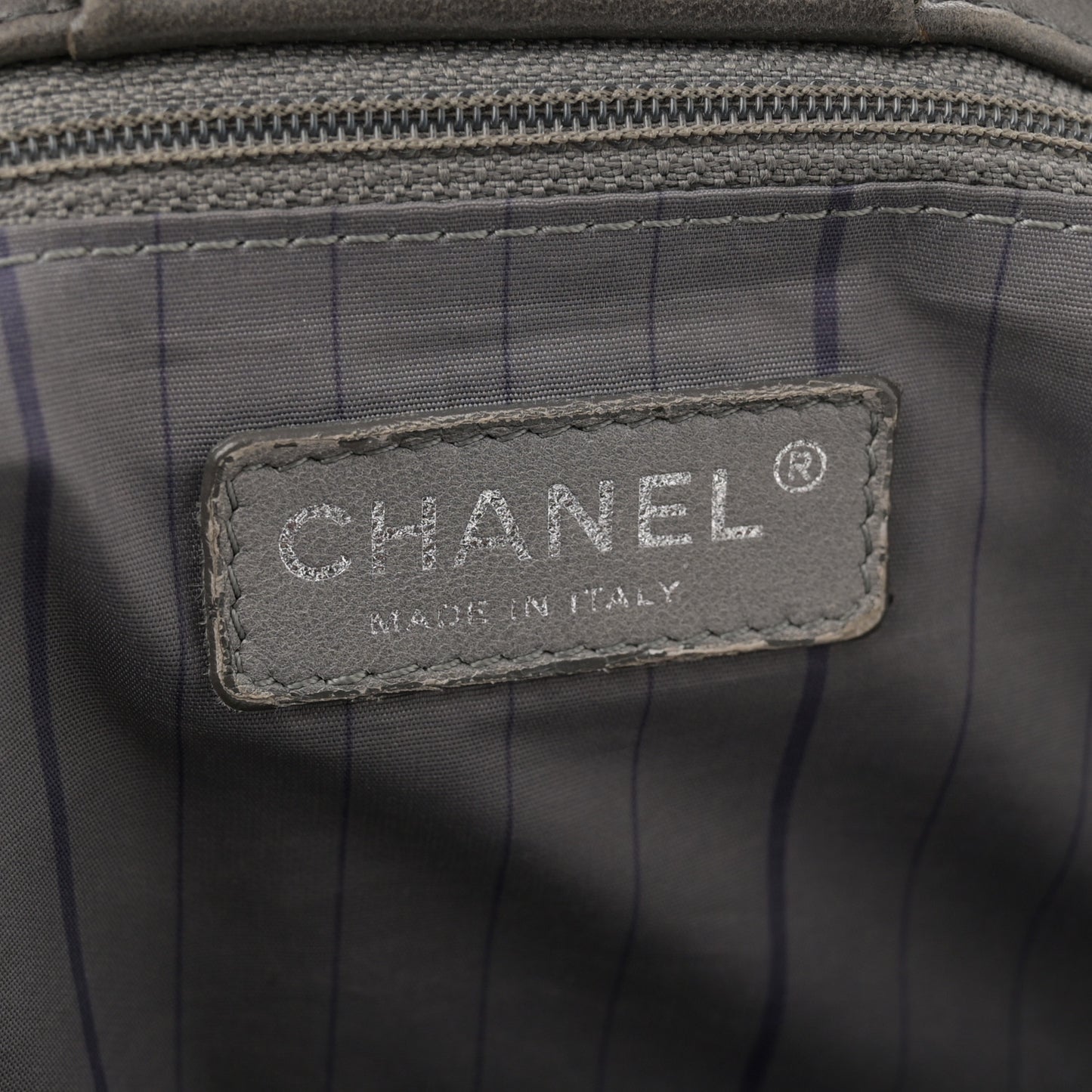 Lambskin Studded Accordion CC Flap Grey