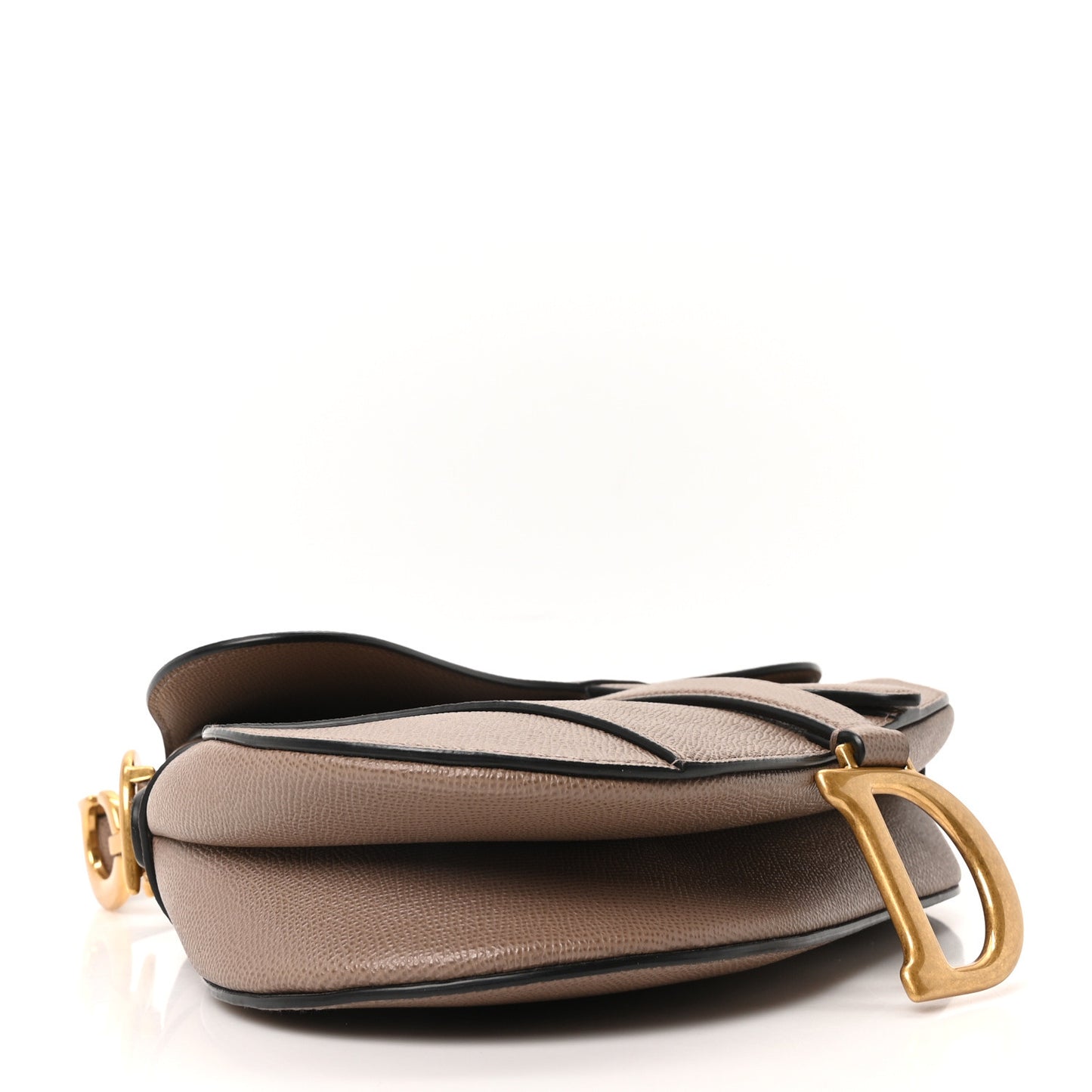 Grained Calfskin Saddle Bag Warm Taupe