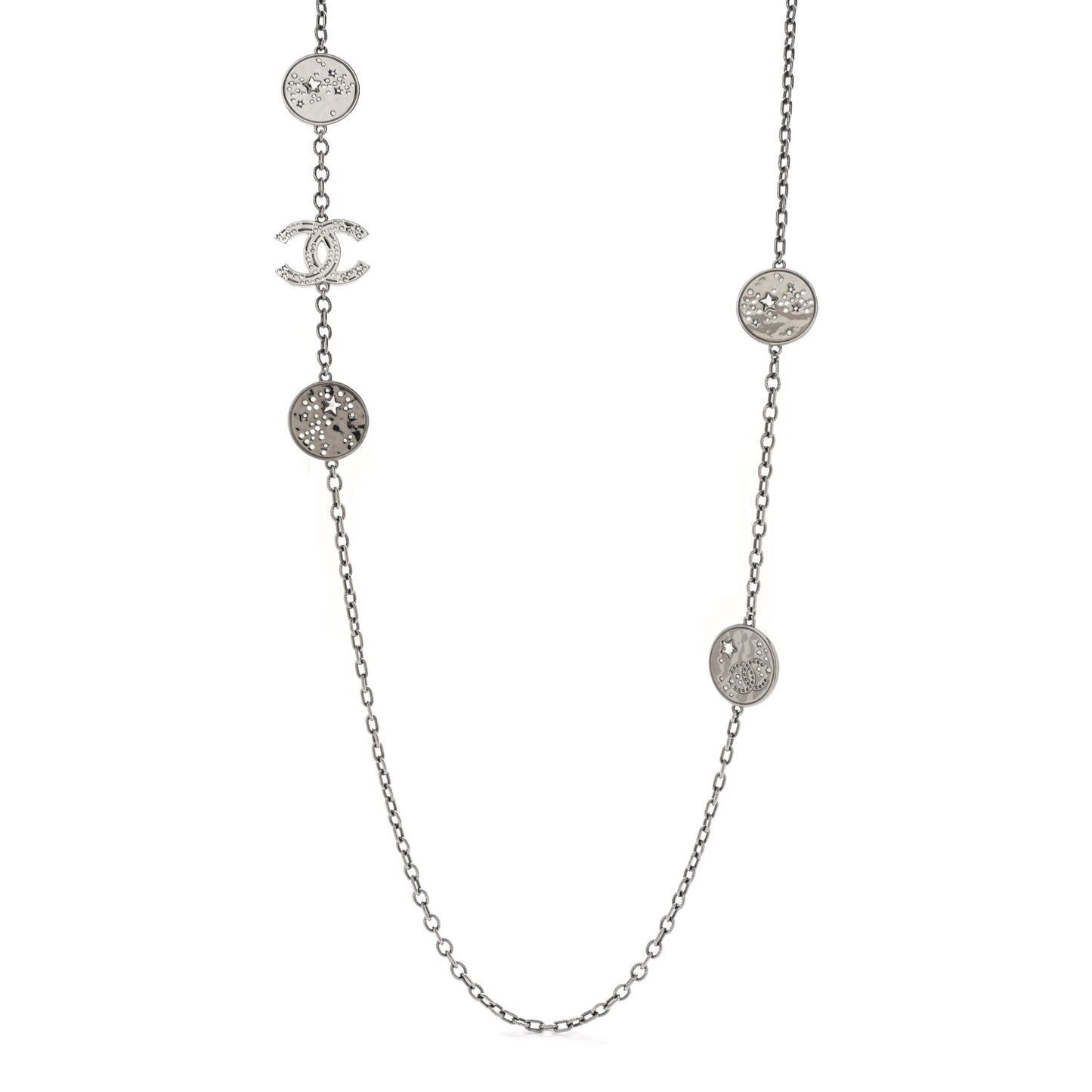 Ruthenium Crystal Star CC Long Necklace