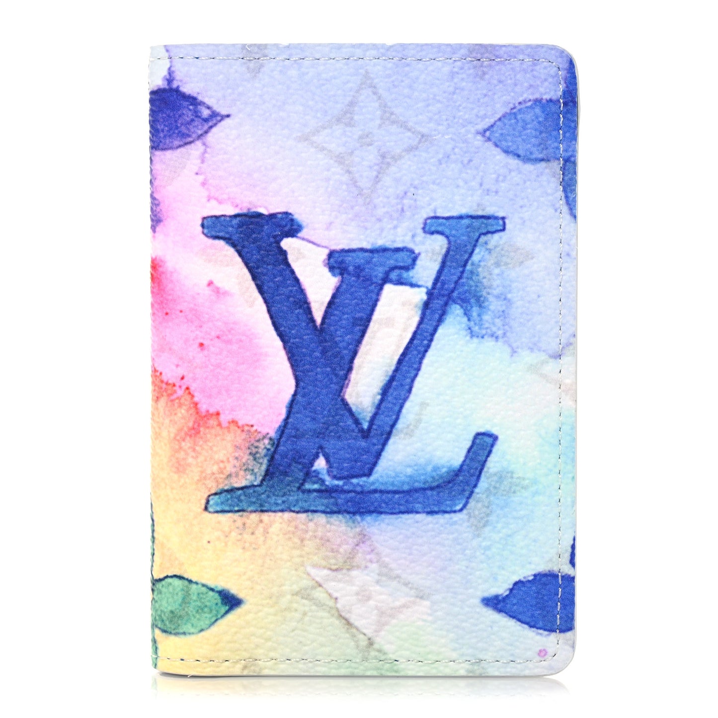 Monogram Watercolor Pocket Organizer NM Multicolor