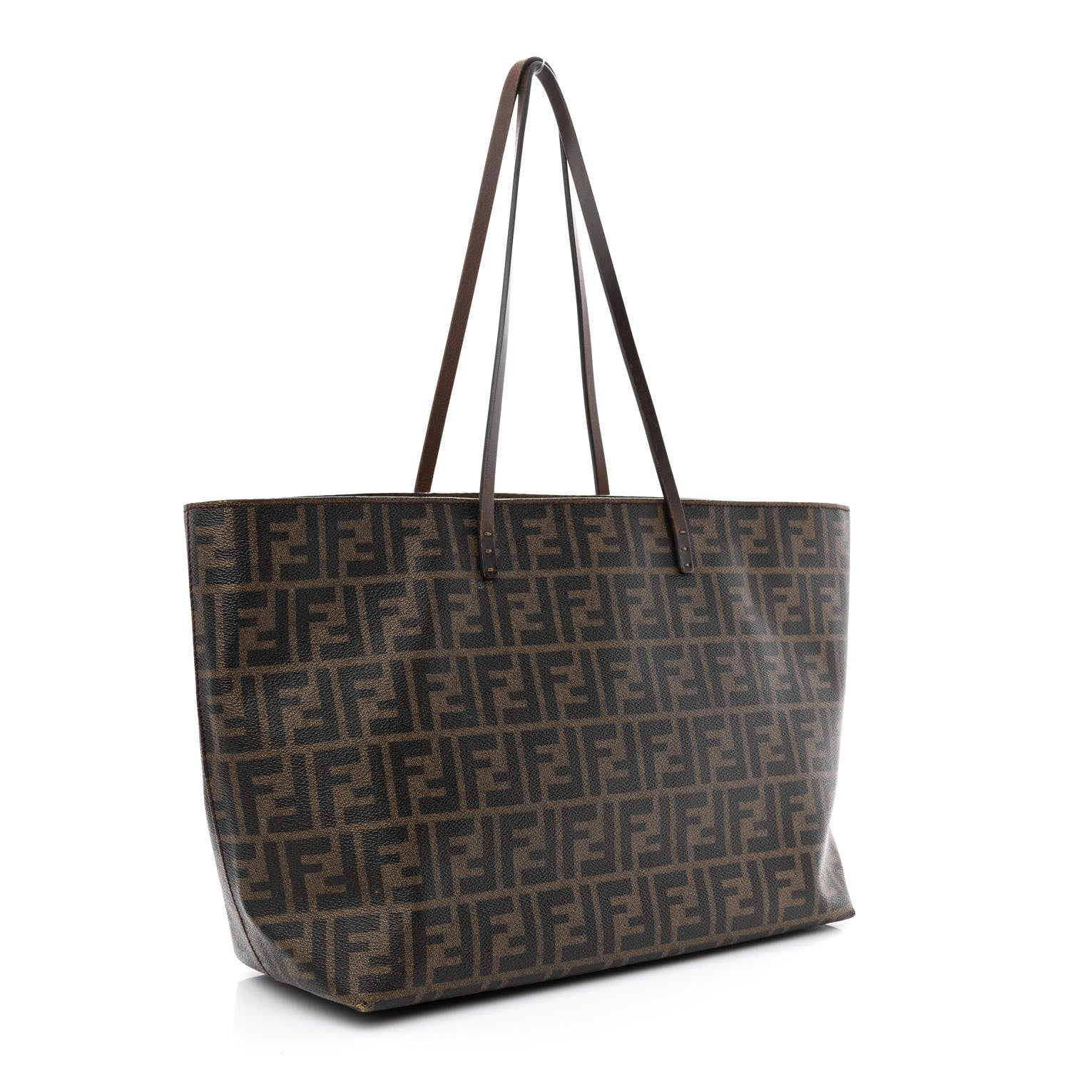 Fendi Zucca Spalmati Medium Roll Tote Tobacco Moro 3 of 12