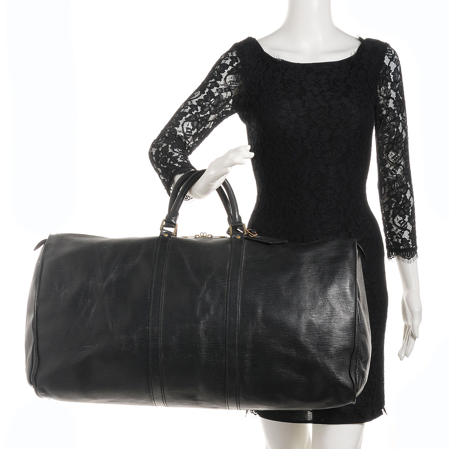 Louis Vuitton Epi Keepall 60 Black 2 of 7