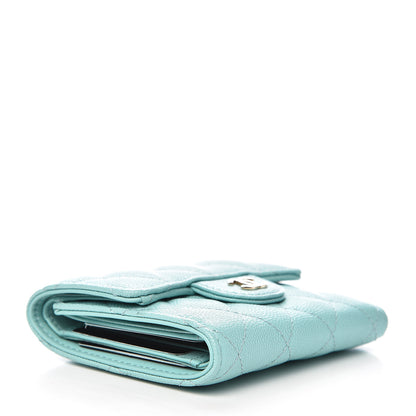 Chanel Caviar Quilted Compact Flap Wallet Light Blue 4 of 8