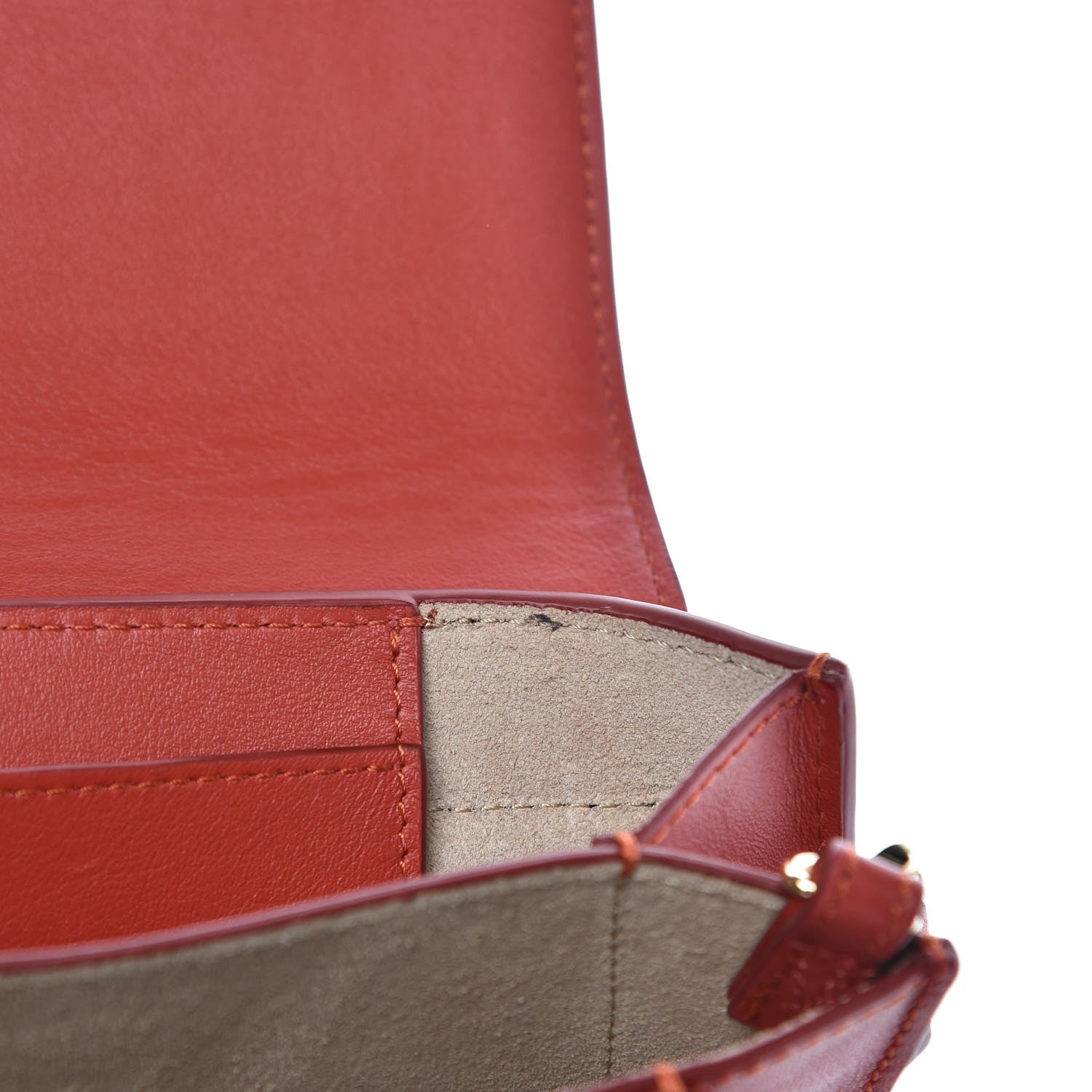 Chloe Calfskin Drew Bijou Clutch Earthy Red 8 of 8