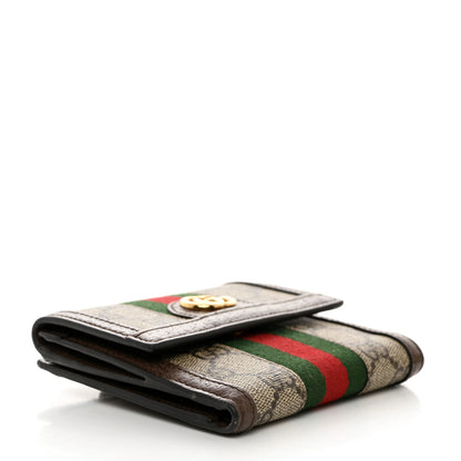 Gucci GG Supreme Monogram Web Ophidia French Flap Wallet Beige New Acero 4 of 10