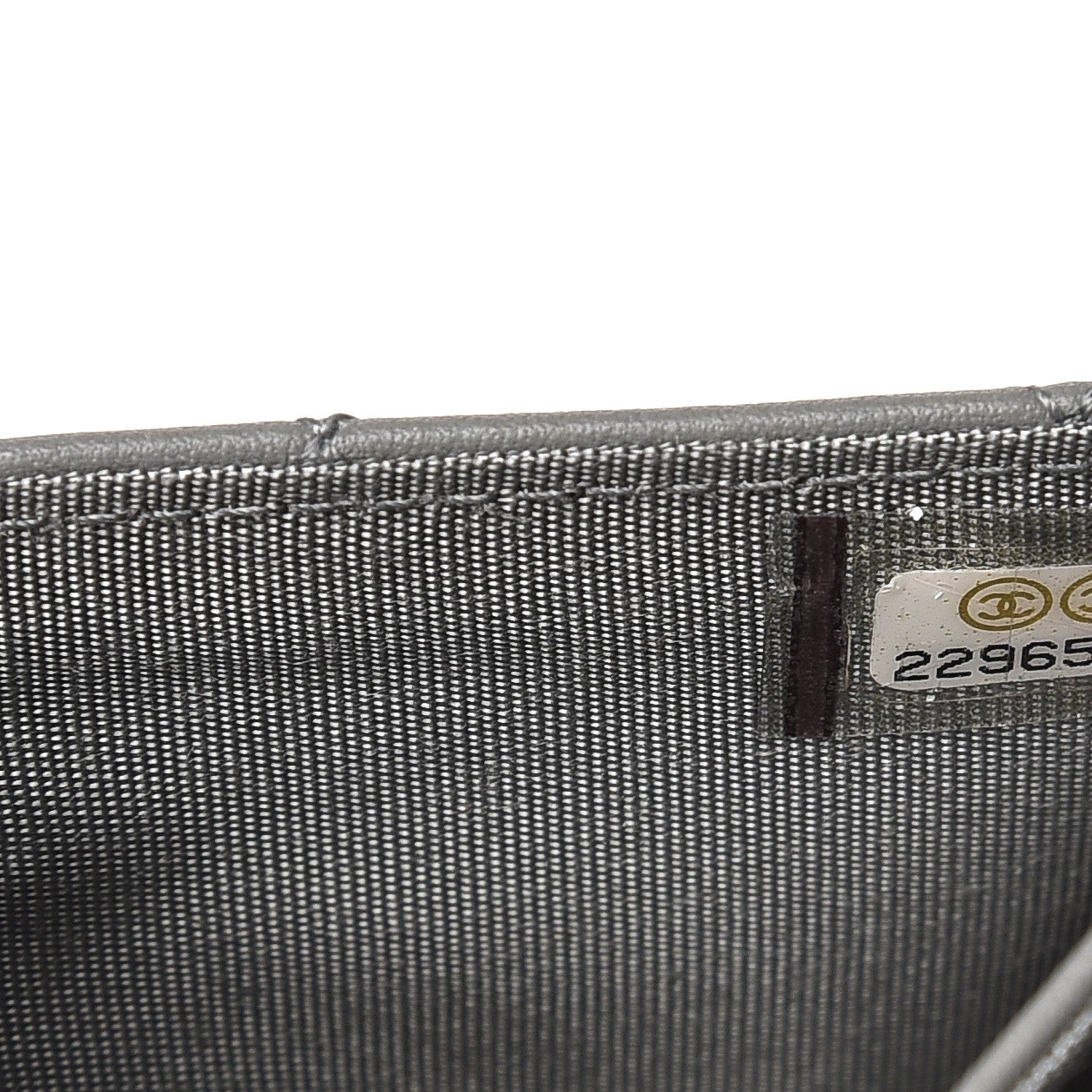 Chanel Lambskin Quilted Boy Card Holder Wallet Grey 8 of 9