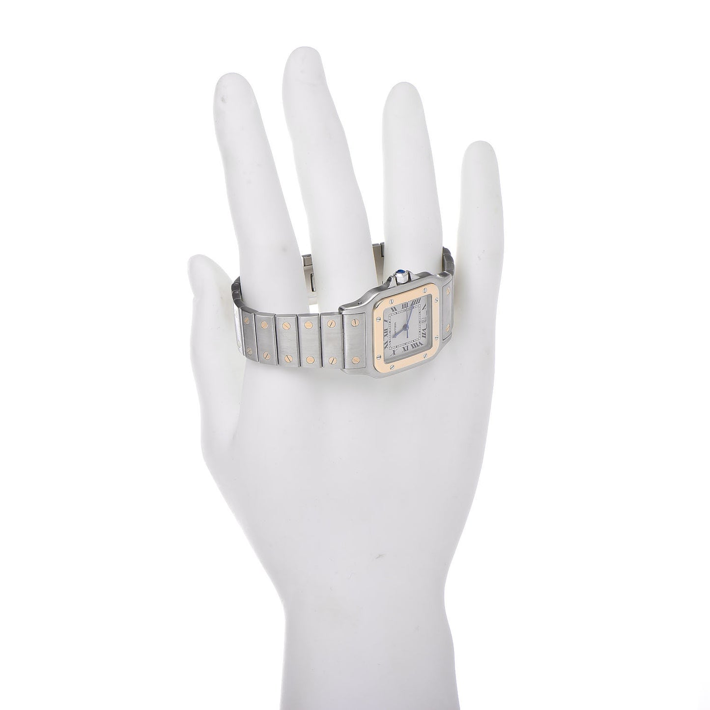 Stainless Steel 18K Yellow Gold 29mm Santos De Galbee Quartz Watch