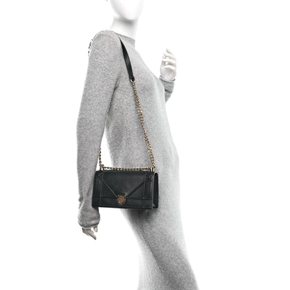 Christian Dior Grained Calfskin Small Diorama Flap Bag Black 2 of 10