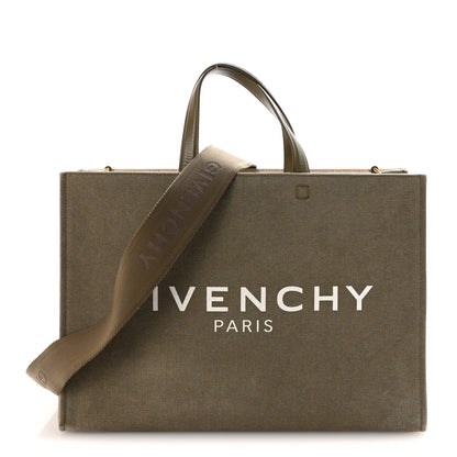 Givenchy Canvas Medium G-Tote Dark Khaki 1 of 9