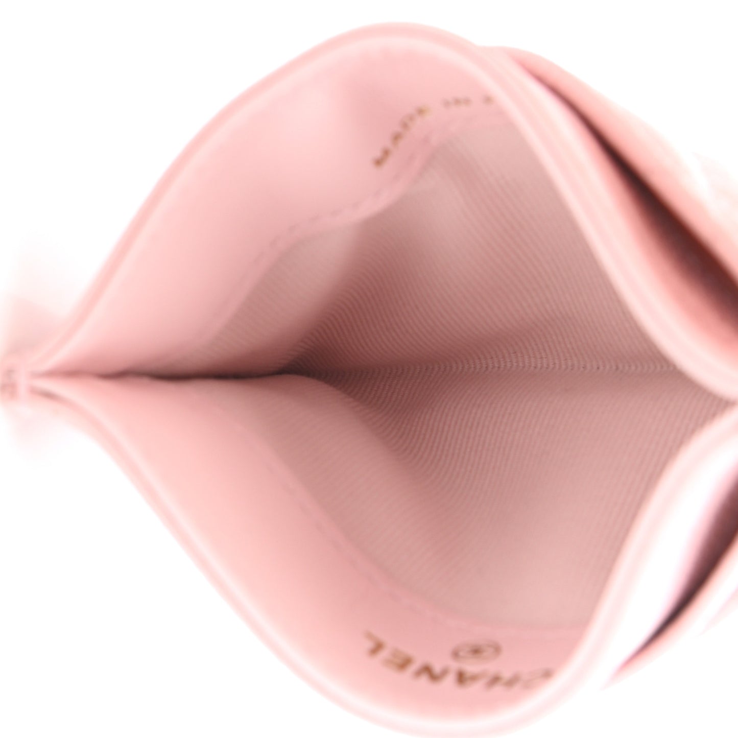 Caviar Quilted Card Holder Light Pink