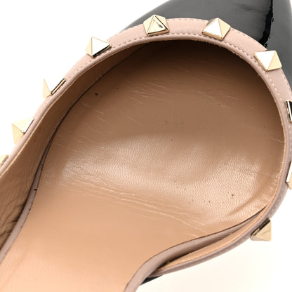 Valentino Garavani Patent Nappa Rockstud Half D'Orsay Slingback 50mm Pumps 38.5 Black Poudre 12 of 12
