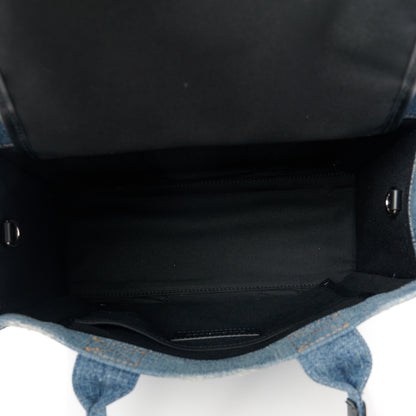 Balenciaga Washed Frayed Denim Logo Small Hardware Tote Blue 5 of 13