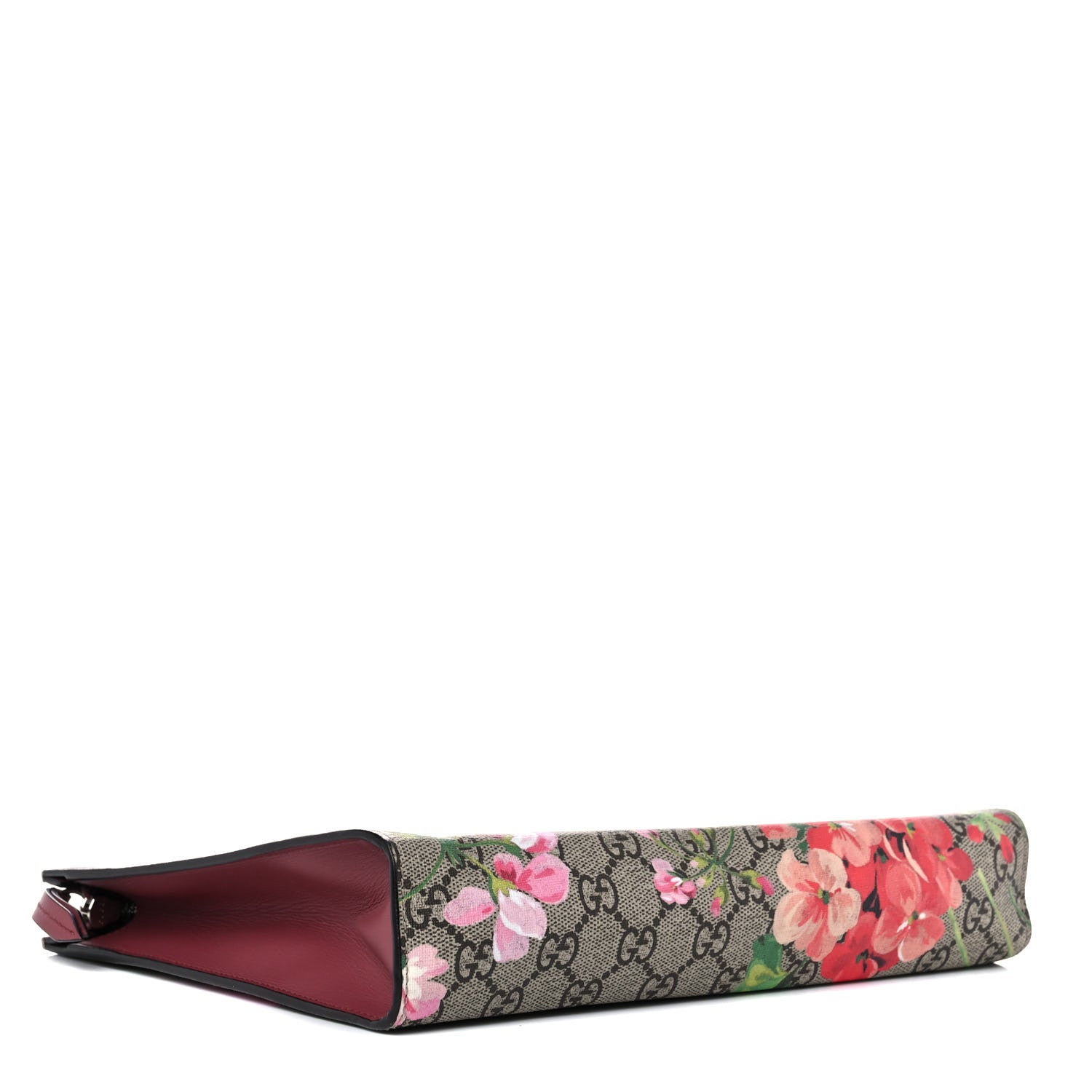Gucci GG Supreme Monogram Blooms Large Cosmetic Case Beige Multicolor Dry Rose 4 of 11