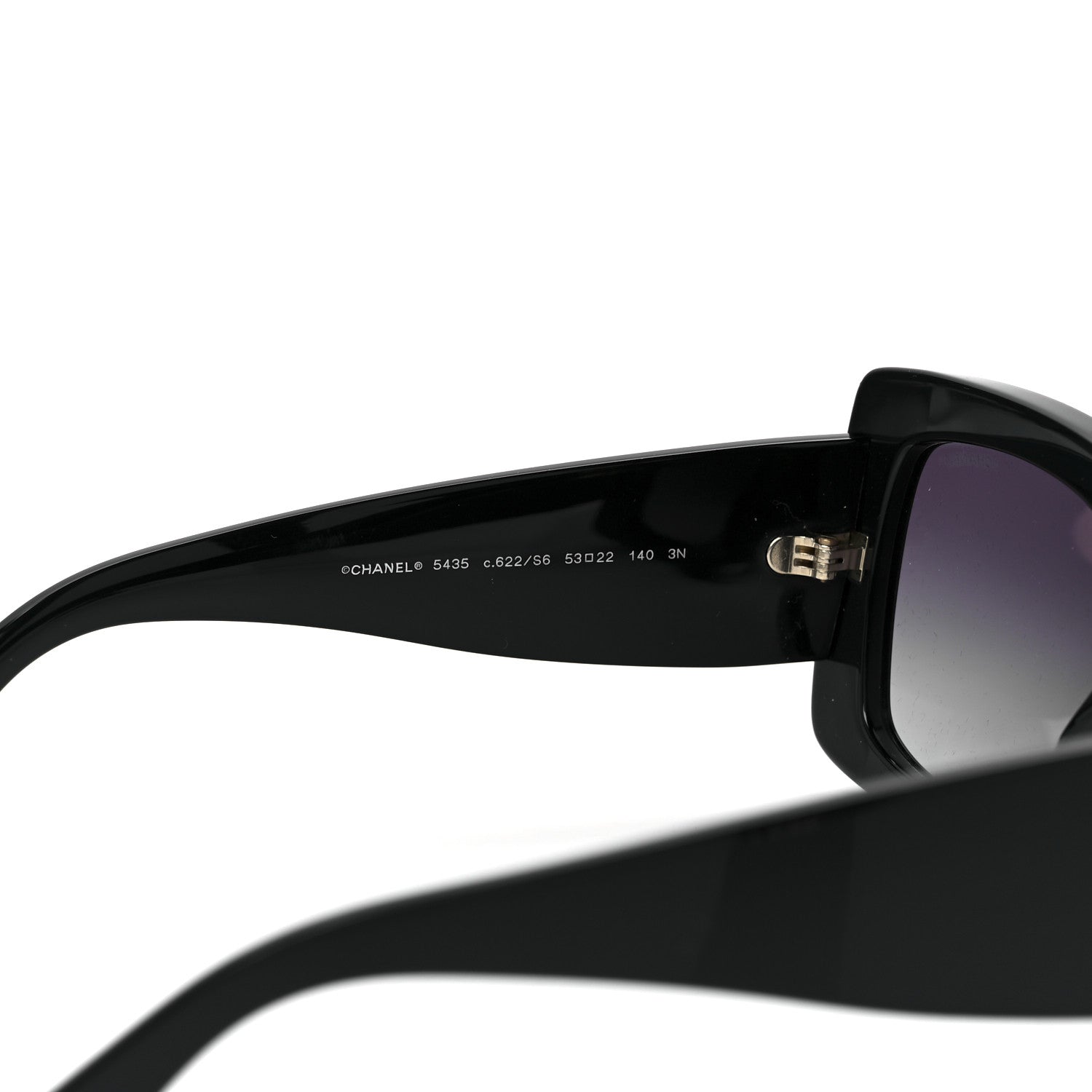 Chanel Acetate Rectangle Sunglasses 5435 Black 5 of 8