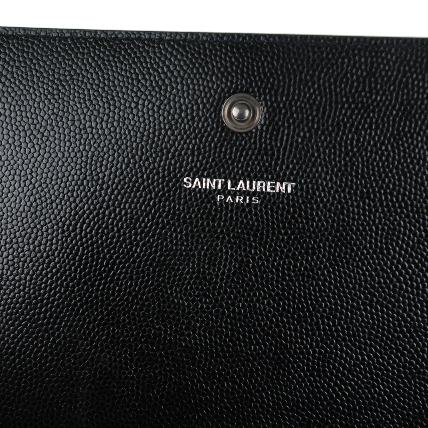 Saint Laurent Grain De Poudre Monogram Chain Wallet Black 6 of 8