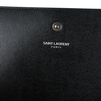 Saint Laurent Grain De Poudre Monogram Chain Wallet Black 6 of 8