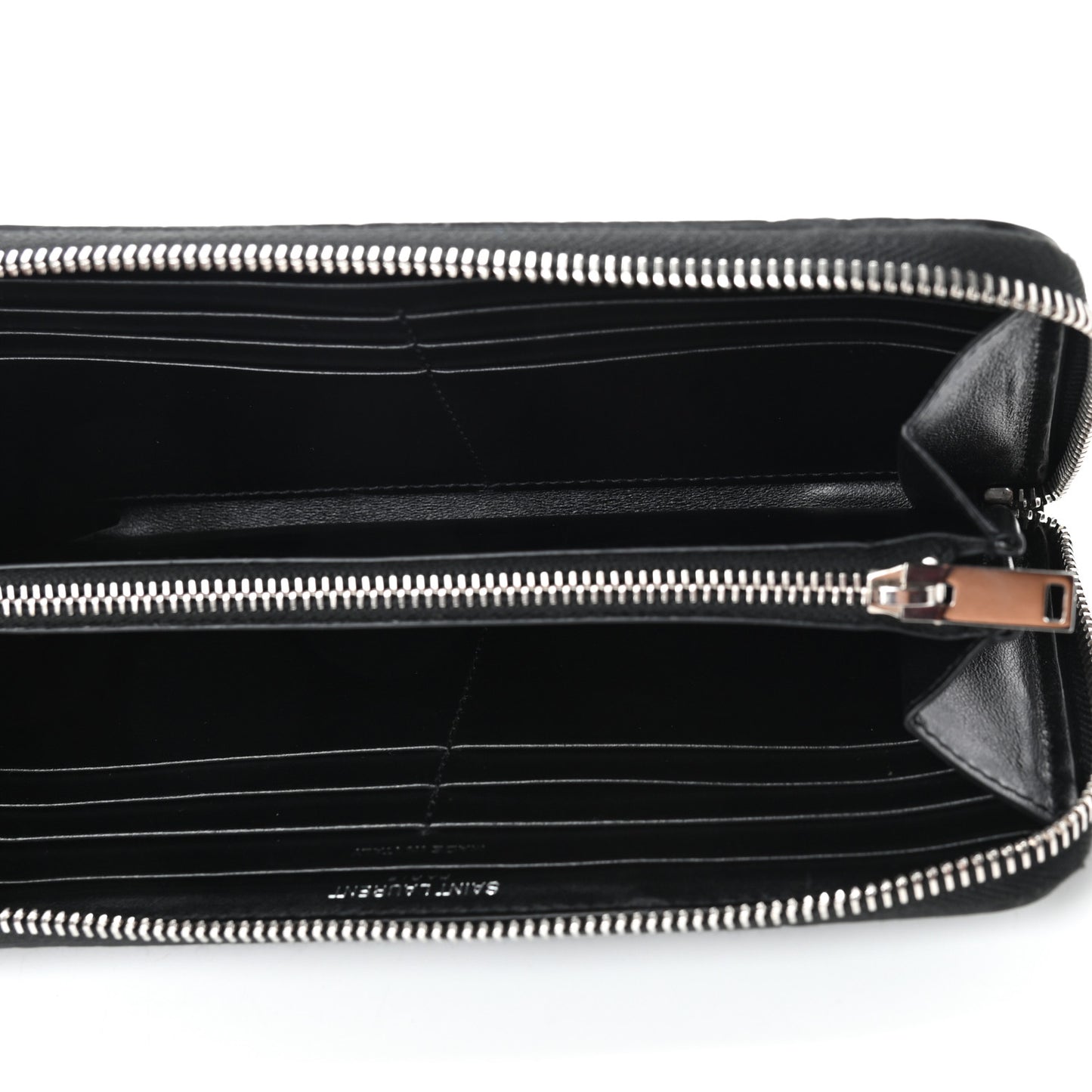 Calfskin Crocodile Embossed Monogram Zip Around Wallet Black