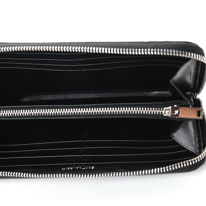 Saint Laurent Calfskin Crocodile Embossed Monogram Zip Around Wallet Black 5 of 7